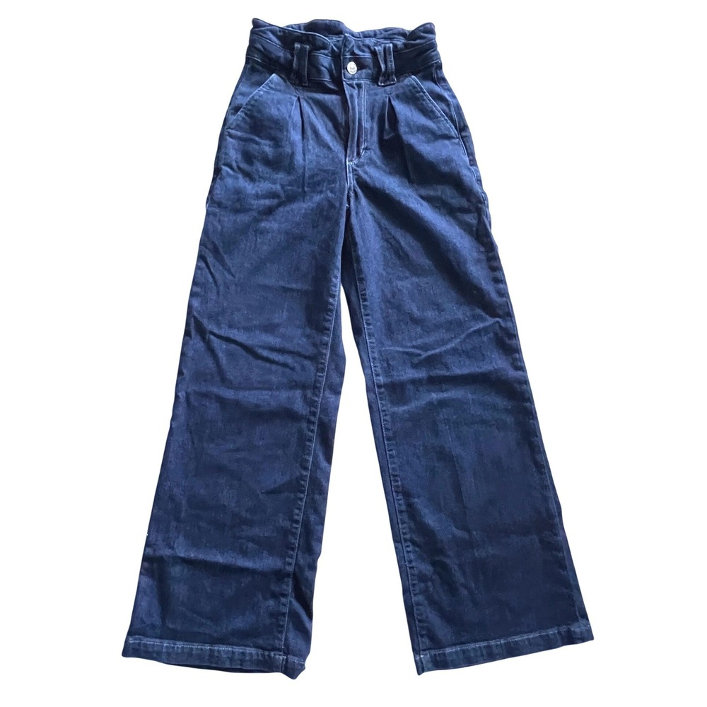 Paige Harper Wide Leg Jeans Womens 23 Blue Baltimore Paperbag Waist Pleated - Picture 2 of 12